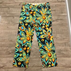 LoudMouth Golf Pants Men 38 X 32L Chino Swirls Shagadelic Black Heritage Stretch